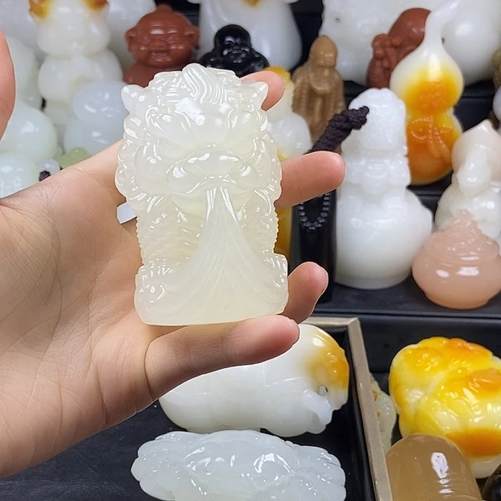 无花朵苦*啡原石雕刻把件