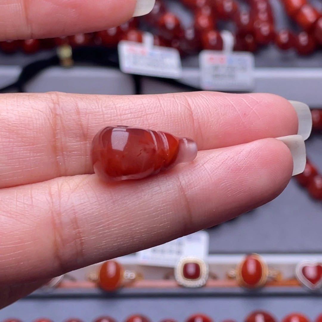 ✎***安南红玛瑙未镶嵌配珠10mm瓦西玫瑰牛血三通