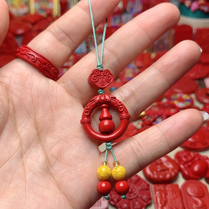 天然辰砂工艺品朱砂手机坠