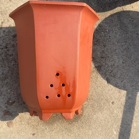 紫砂宜兴紫砂红六方宫灯小