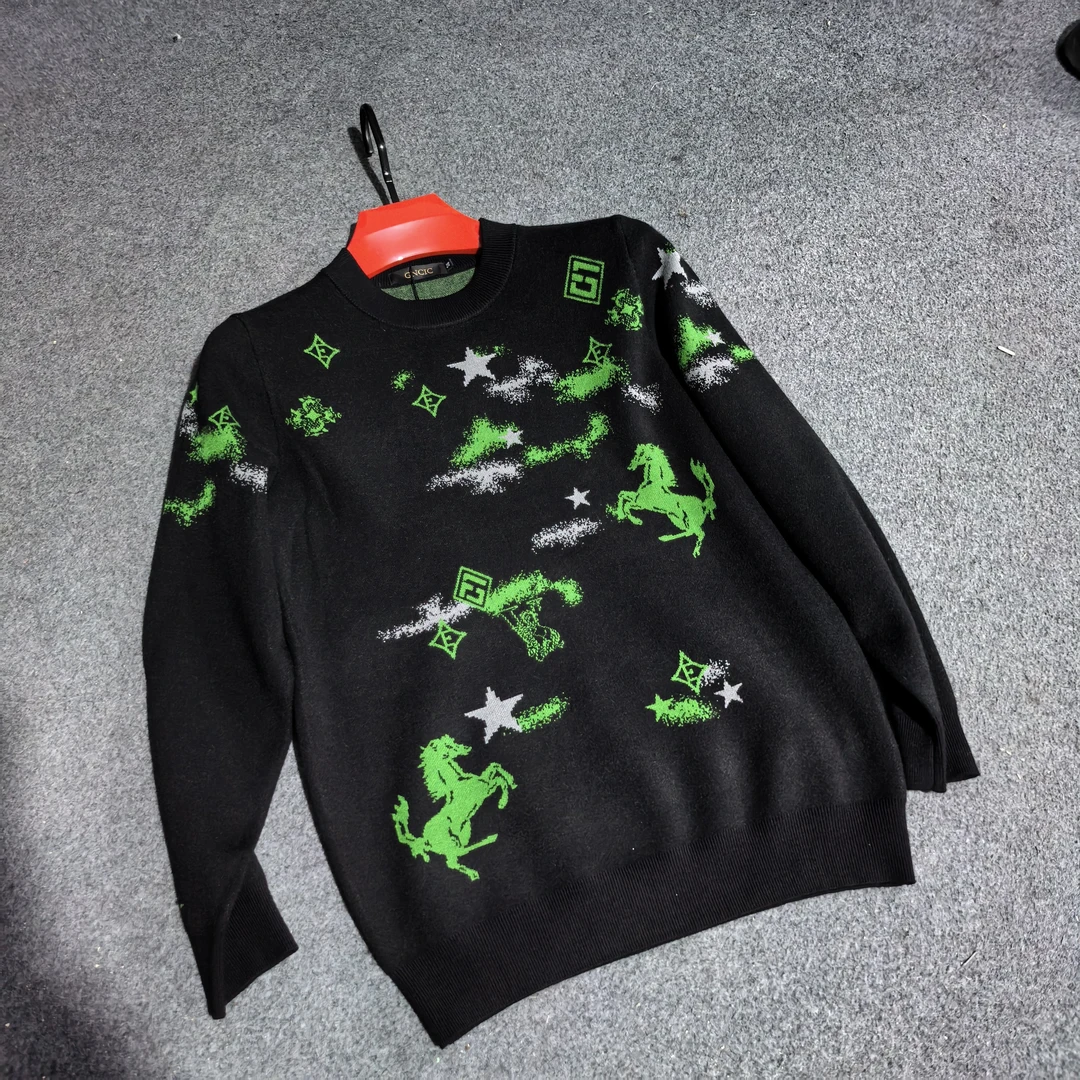 2025欧货时尚男士秋冬圆领针织衫柔软修身时尚百搭