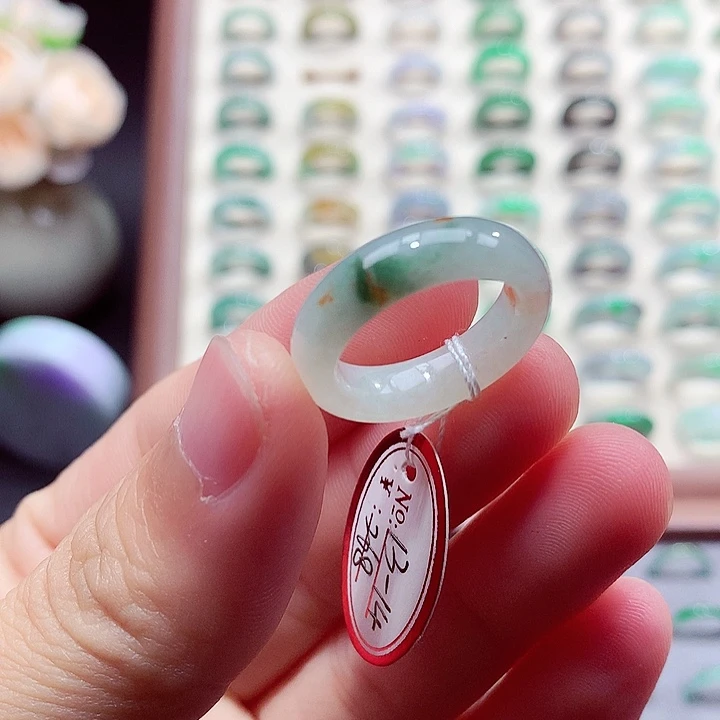 翡翠未镶嵌戒指13-14号