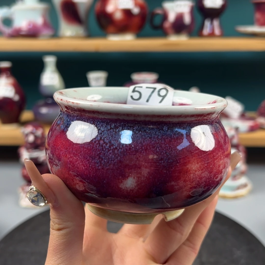 瓷片微瑕小花盆玉石釉纯手工