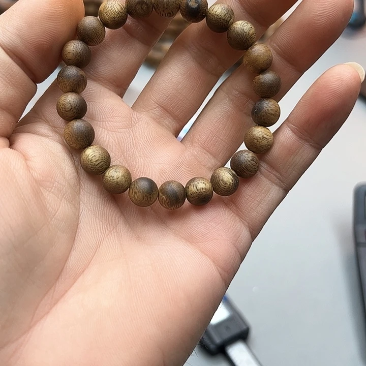 譚***森沉香枕沉香老白棋09mm圆珠单圈多样性发一