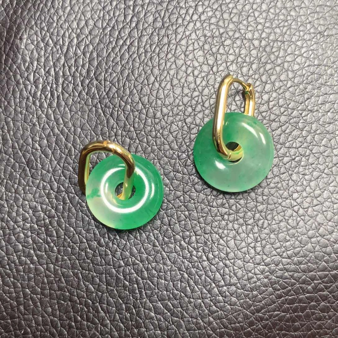 石英质玉耳坠未镶嵌遇**梦甜甜圈