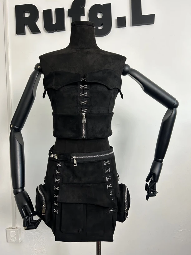 Rufg.L 原创设计重工工装抹胸上衣工装裙