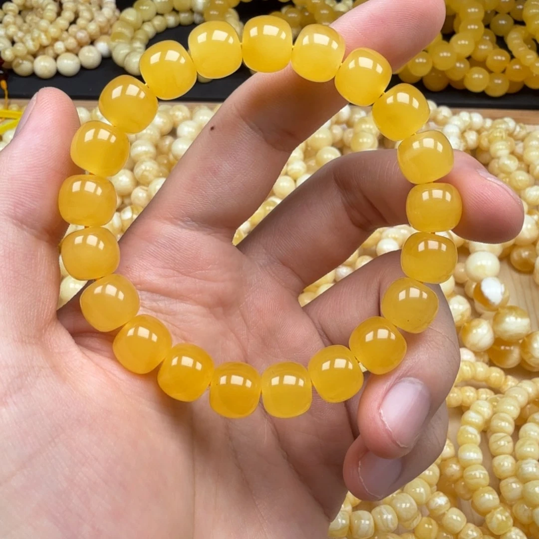 手串蜜蜡未镶嵌10+焦皮料鸡油红精工老型手串