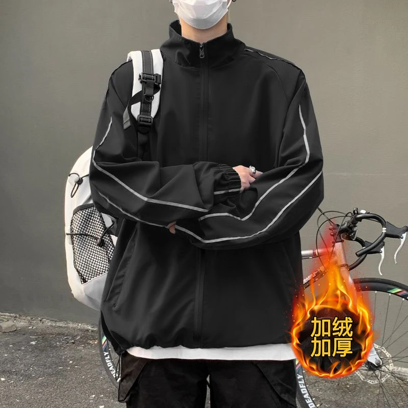 新款冲锋衣2025潮流秋冬美式休闲宽松夹克运动外套立领加厚男装