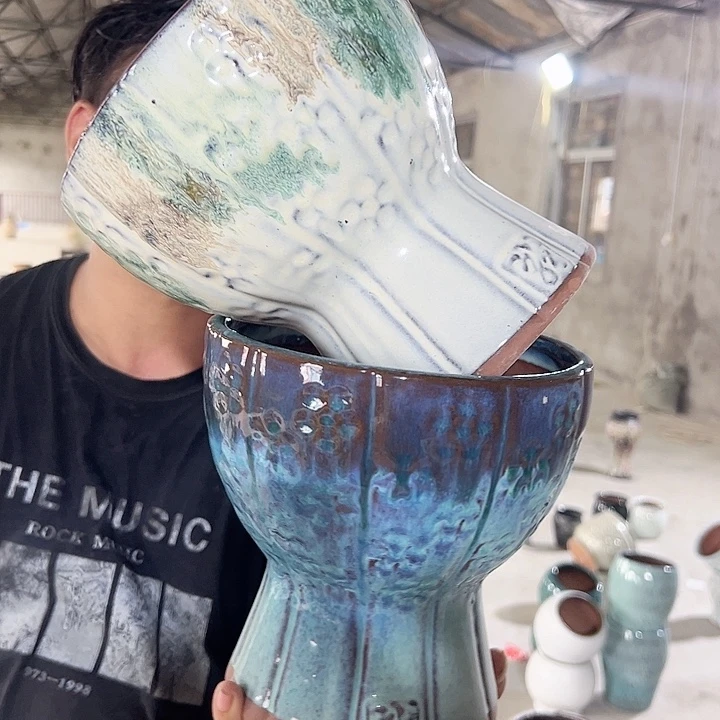 紫砂花盆高20口18