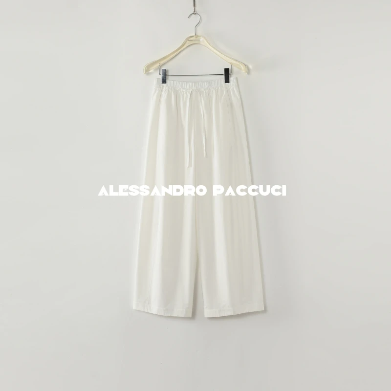 AP洛哥51058KC【清怡】高支高密100棉多色松紧系带腰时尚百搭九分裤