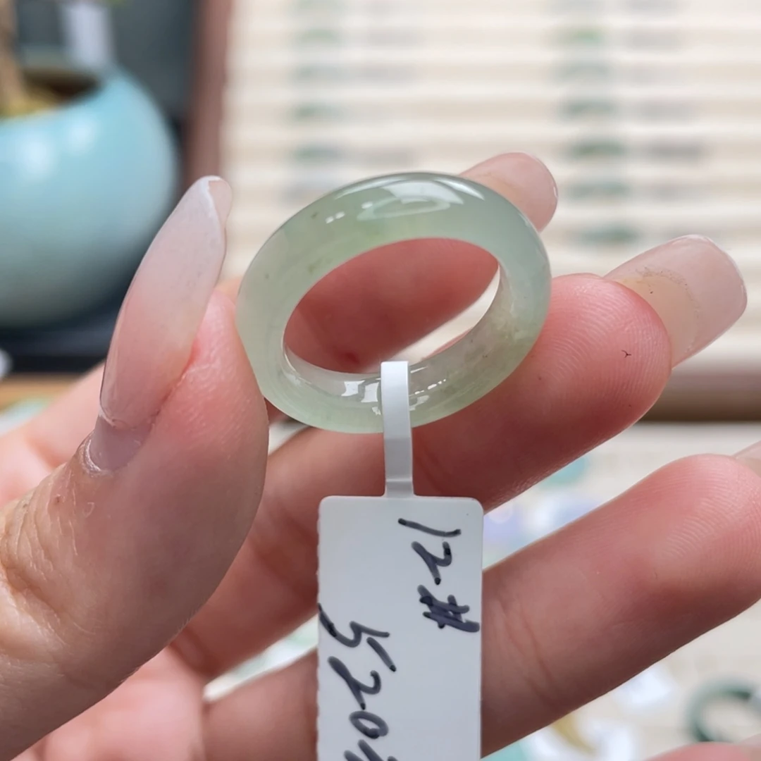 翡翠未镶嵌戒圈a23港圈12柠檬绿飘花