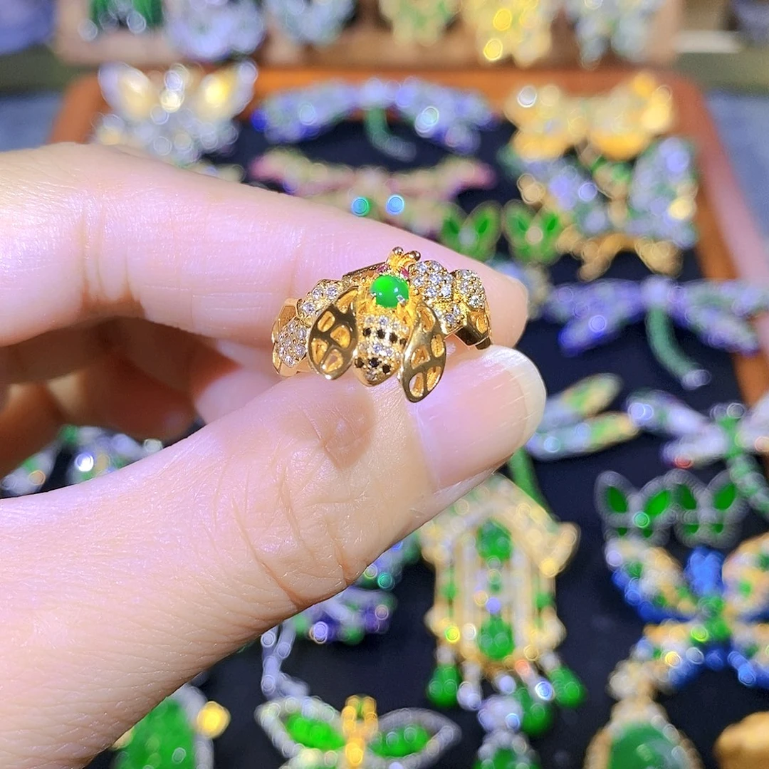 吊坠(不含链)银S925镶嵌翡翠