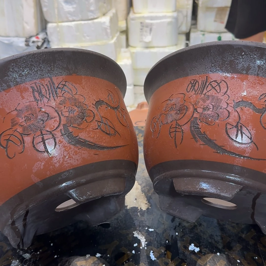 紫砂花盆口径23.14口径