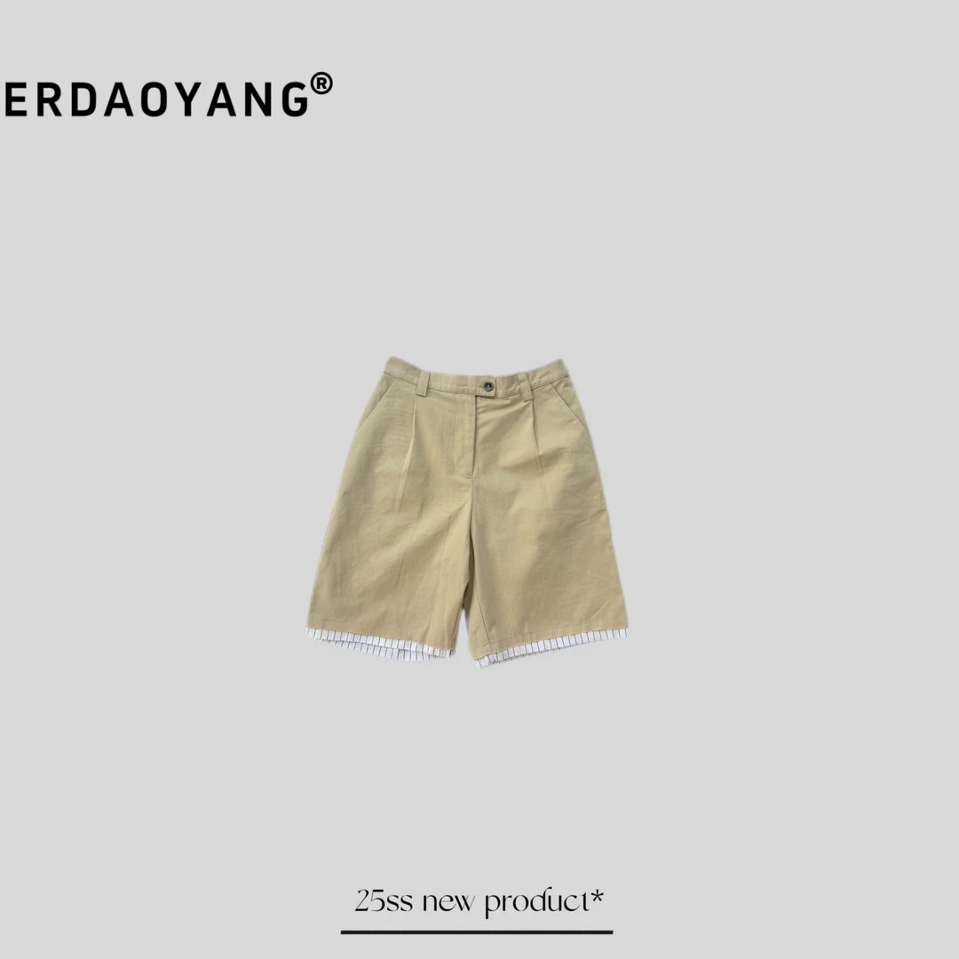 ERDAOYANG "留学千金" 夏季新款拼接显瘦五分休闲西装短裤KZB052