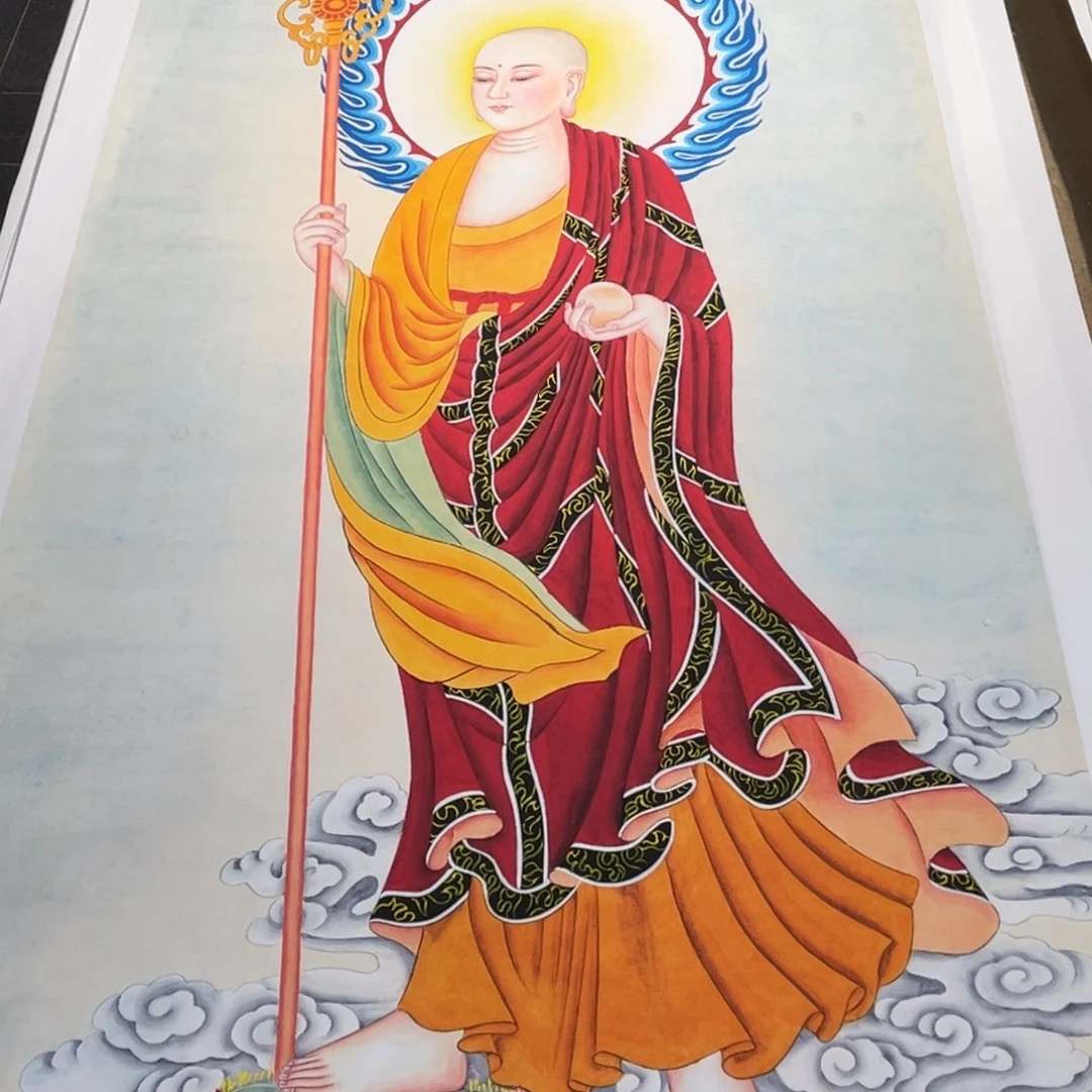 国画李老师站相地藏王菩萨