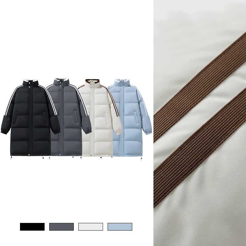 冬季男女同款新款中长款棉服潮流简约休闲加厚保暖棉服