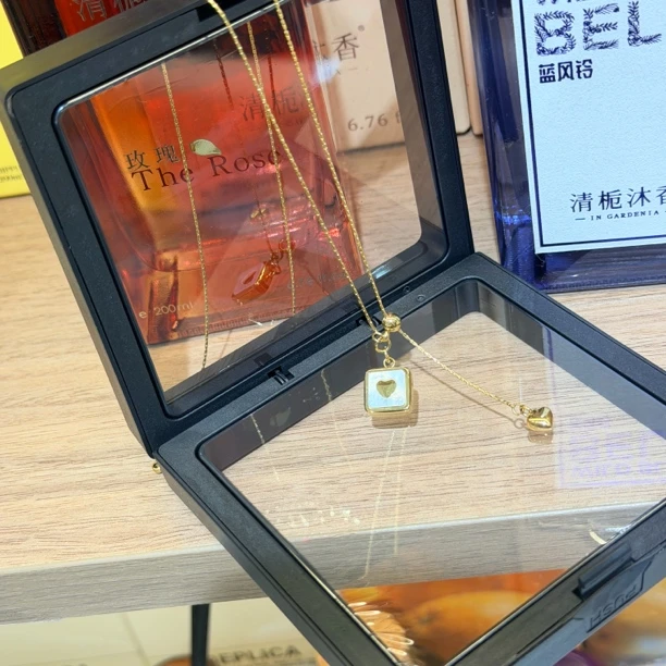 钛钢项链 怦然心动!立体贝壳吊坠小众设计感不掉色可调节锁骨链