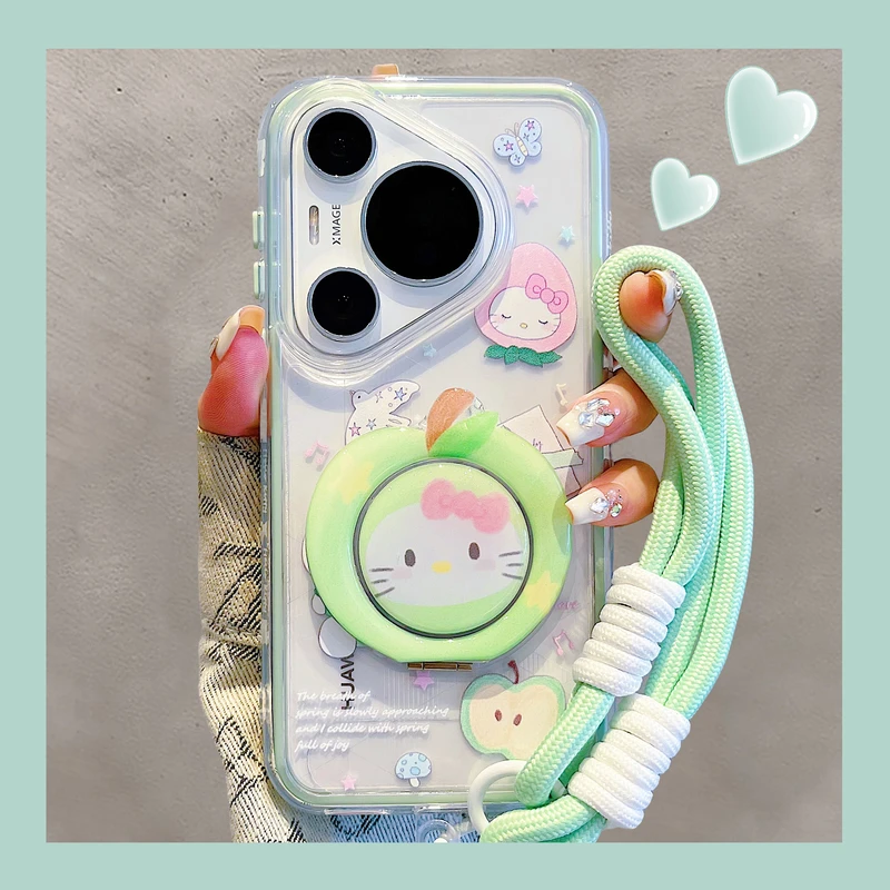 适用华为pura70pro手机壳70Ultra青苹果kt猫磁吸支架mate70/60pro