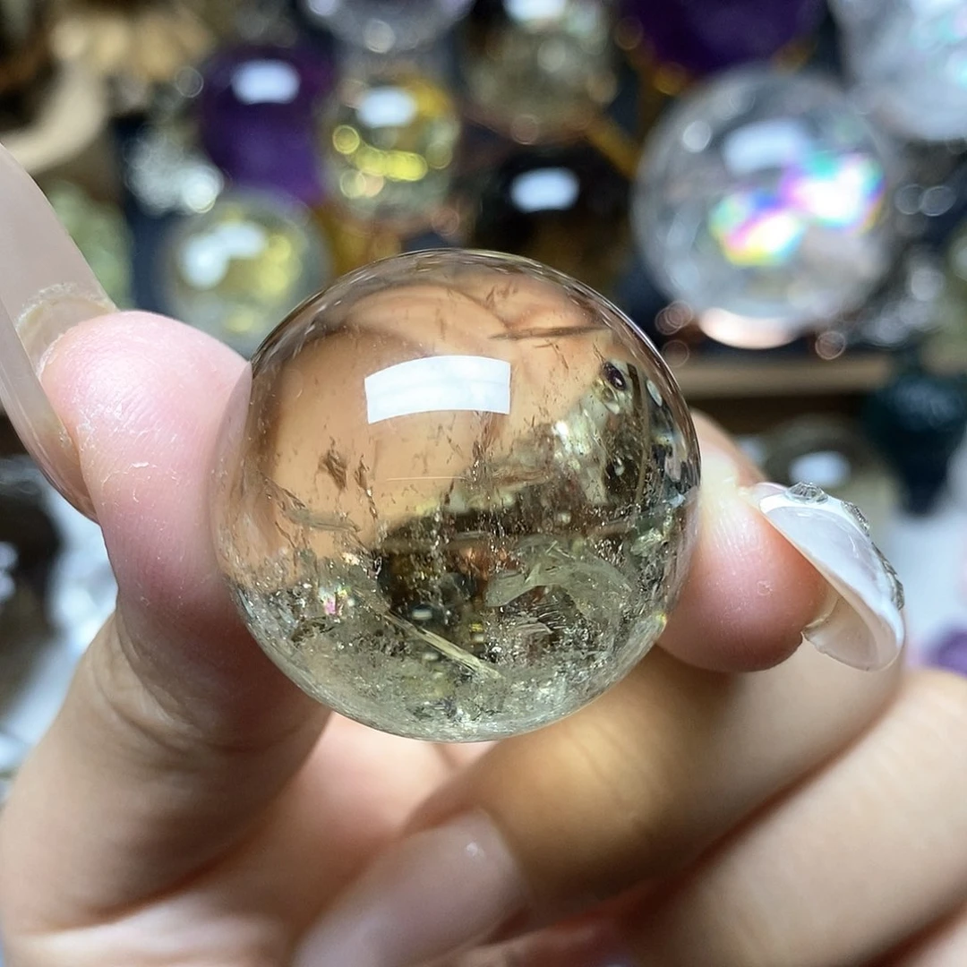 水晶珠宝半成品未镶嵌黄水晶球