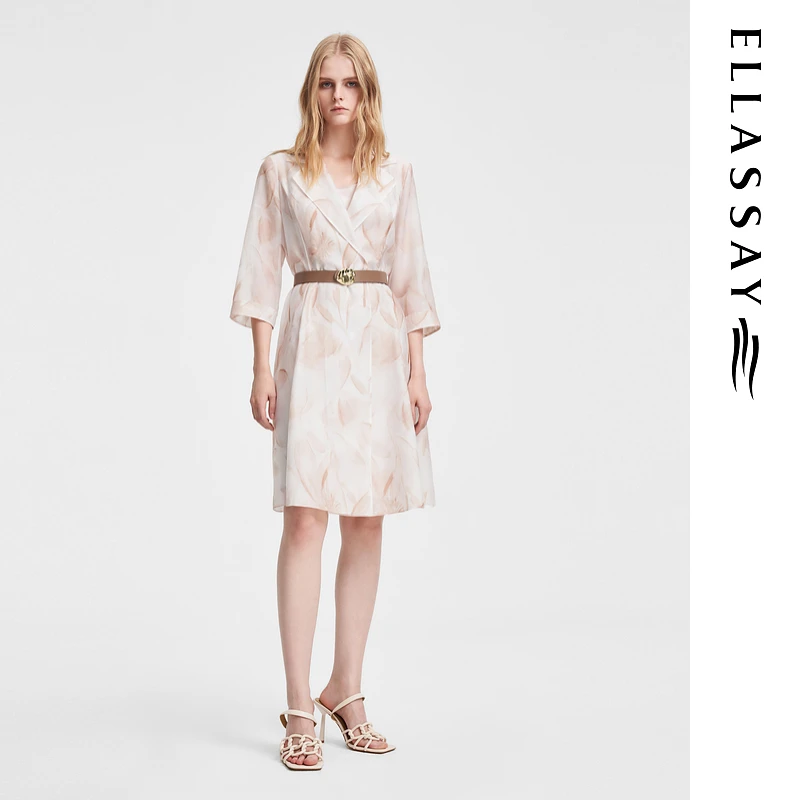 歌力思24春夏新款尤莱特三醋酸轻薄透气系带收腰风衣EWF351F00900