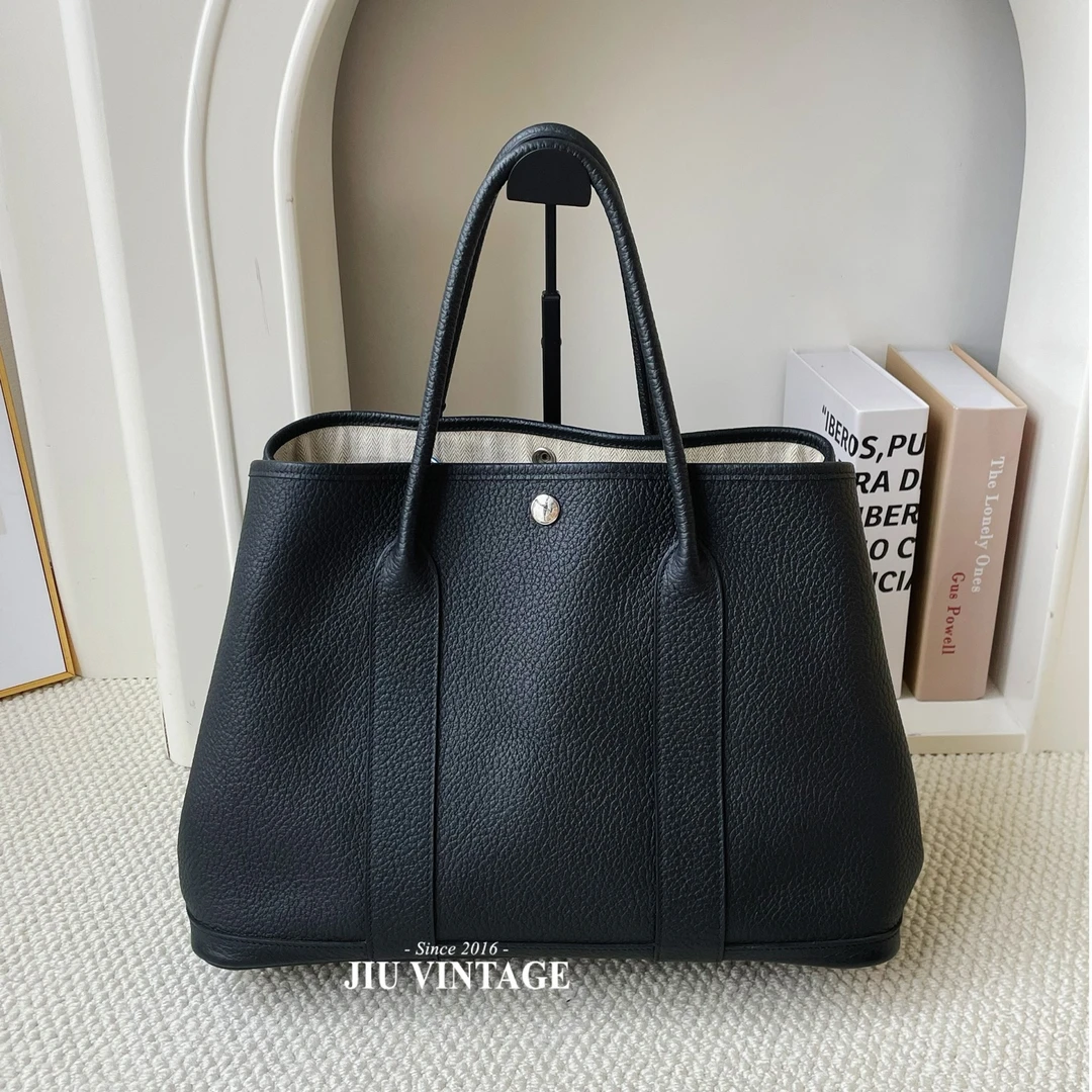 99新 Hermes/爱马仕 花园36黑银T刻 JM7-3735