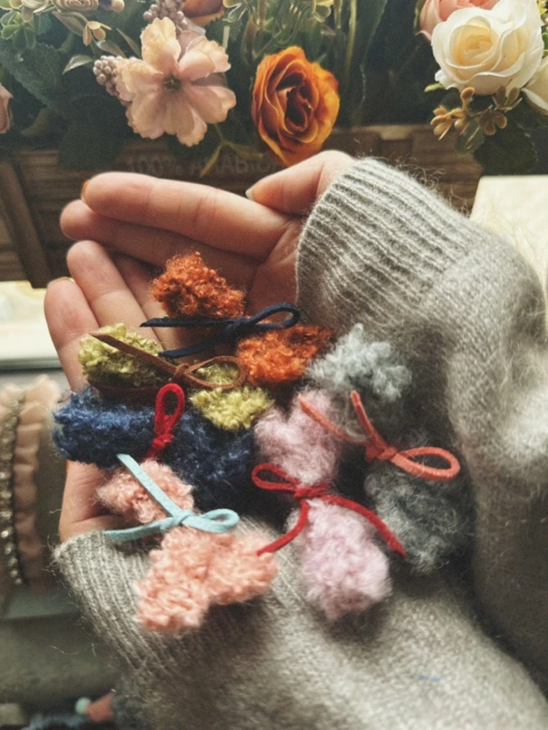 KiKi酱韩饰圈圈咩咩毛蝴蝶结鸭嘴夹甜美手工可爱日系韩版网红简约