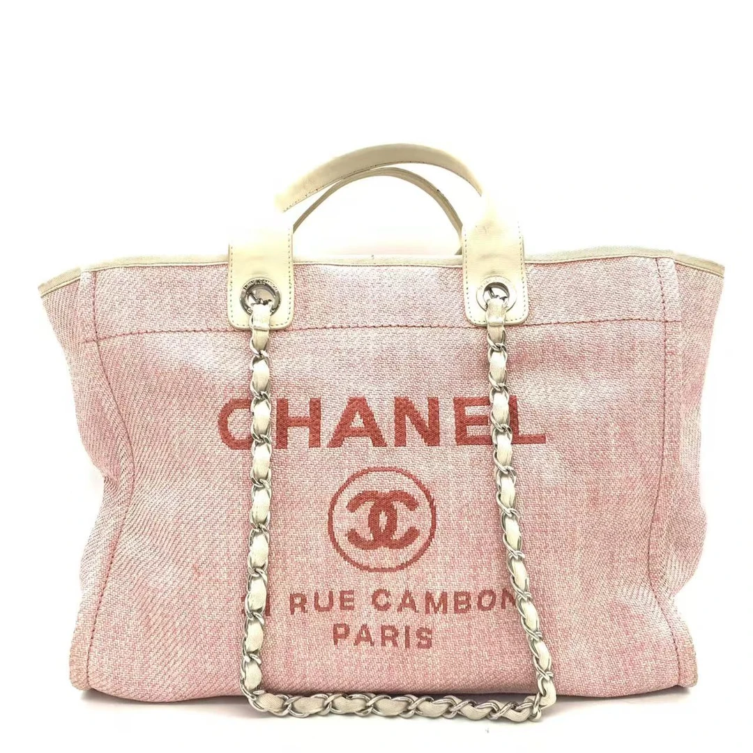 95新 Chanel/香奈儿 【安则专属】粉色沙滩包/18开