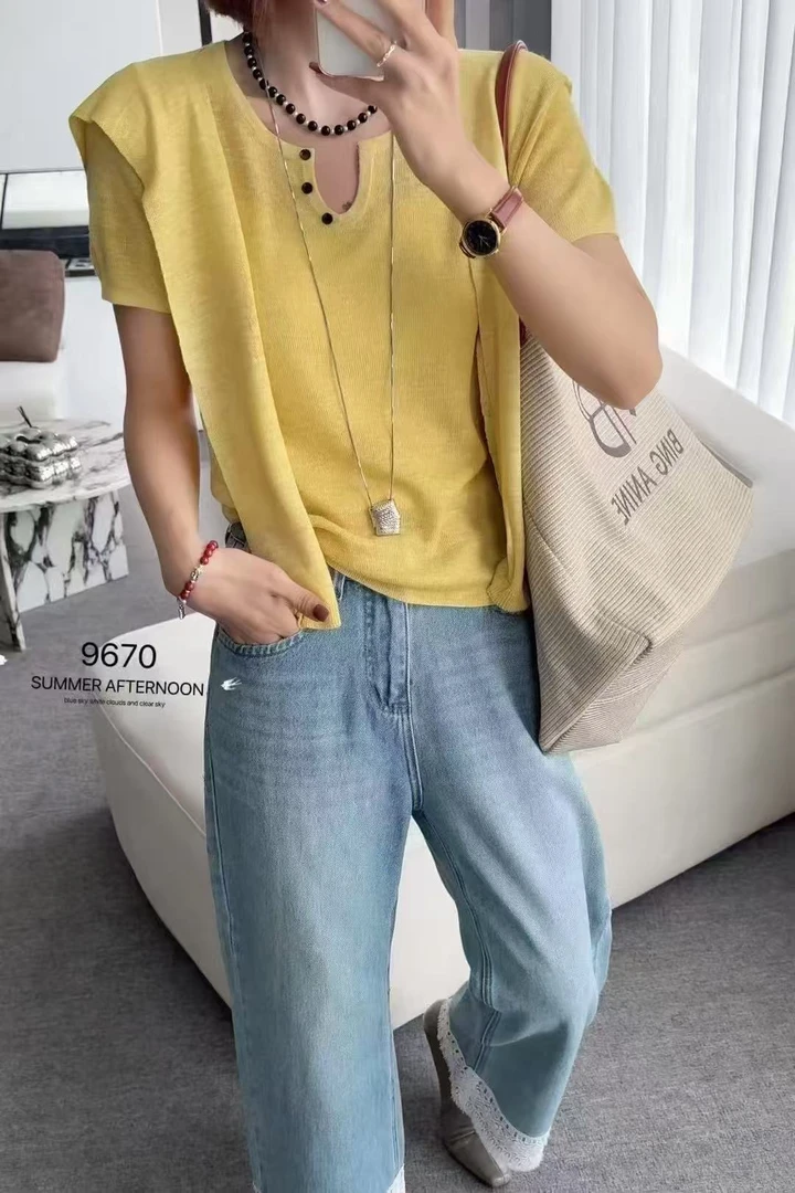 9670早秋短袖针织衫披肩两件套休闲时尚短袖