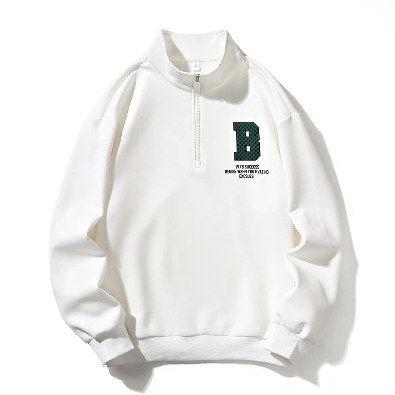 潮流高级感半拉链长袖卫衣男士秋季新款潮男士山东男士短款卫衣