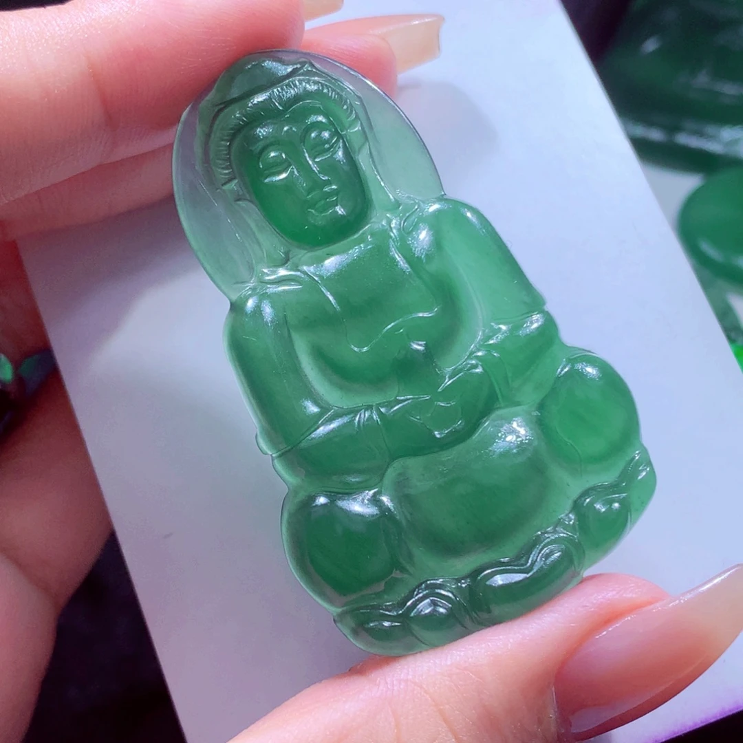定制翡翠未镶嵌天然缅甸翡翠A货毛货挂件