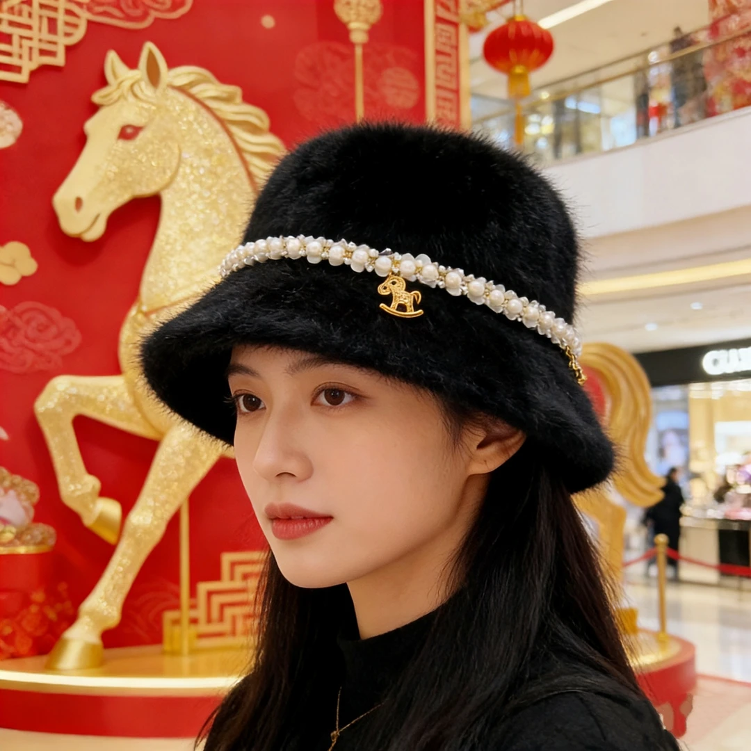 【COCO】时尚百搭珍珠气质优雅显脸小女士渔夫帽 M108