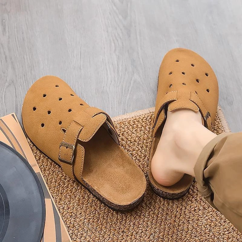 俞兆林勃肯拖鞋男士夏季外穿防滑软底一脚蹬洞洞鞋男款包头凉鞋