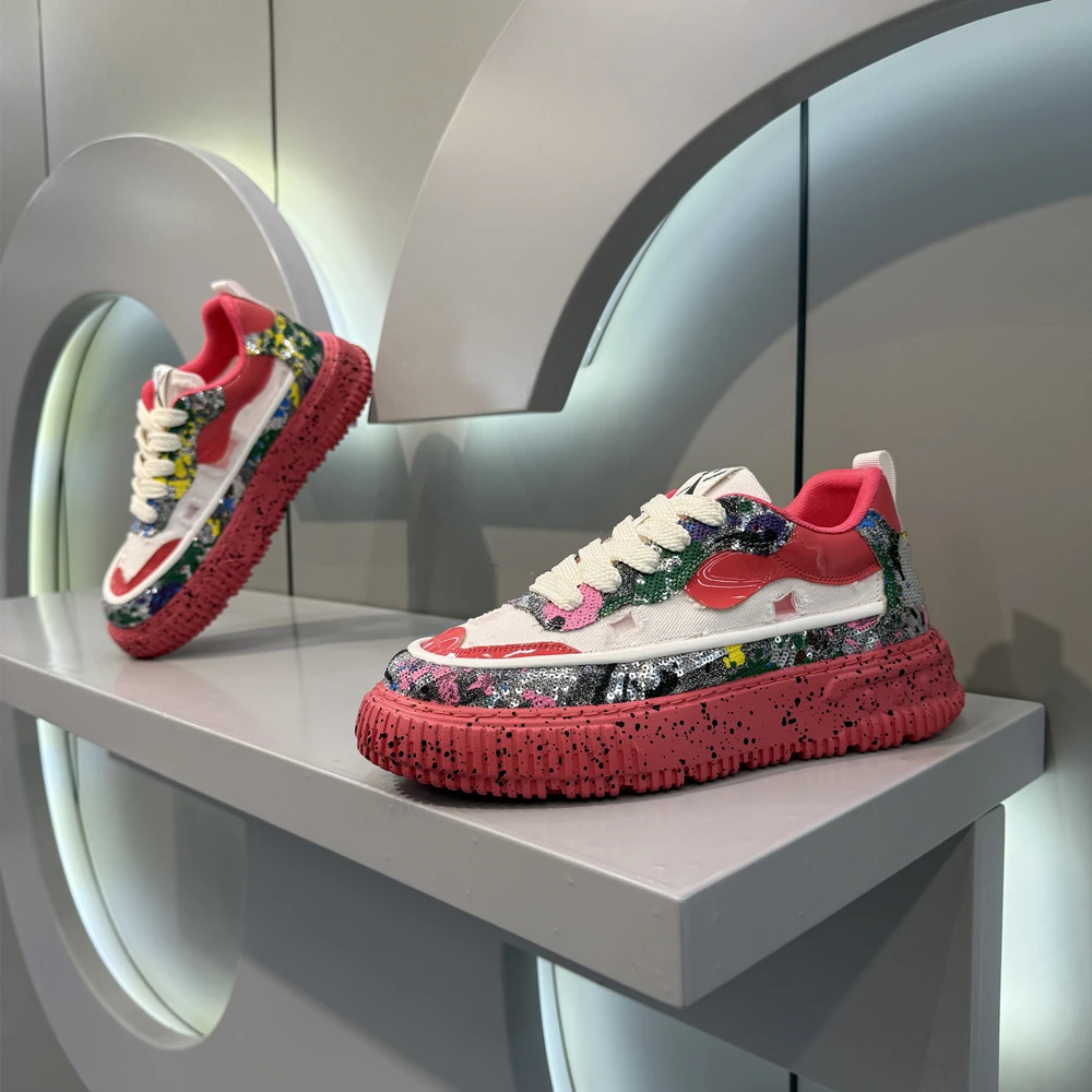 男鞋2025时尚新款镂空布面休闲拼色潮鞋舒适厚底低帮男士增高鞋