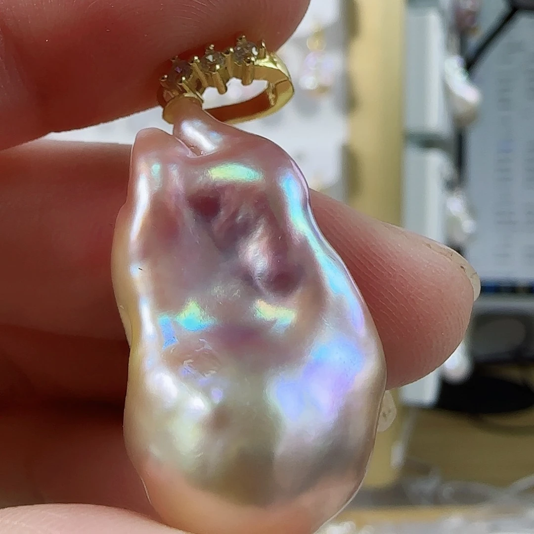 淡水珍珠吊坠（特价有瑕）银S925镶嵌