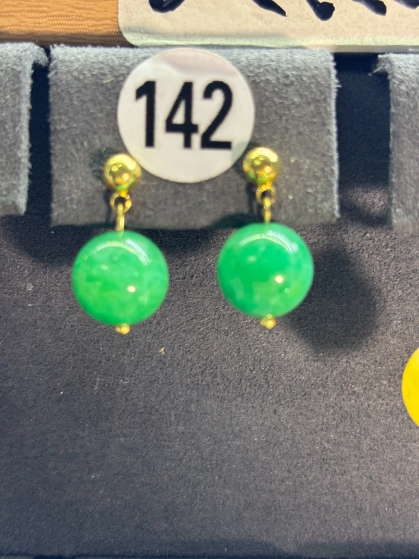 天然缅甸翡翠A货经典大气时尚耳饰 142