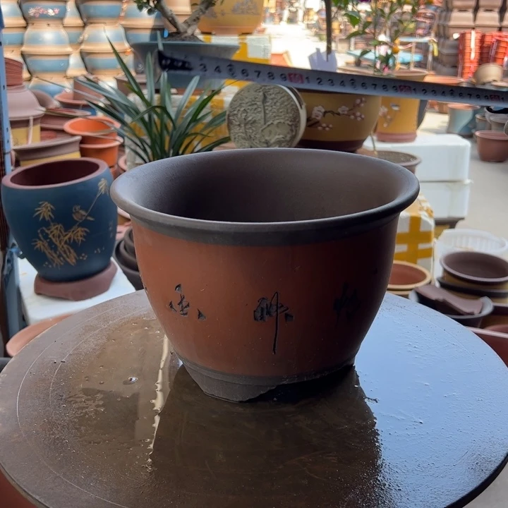 紫砂龙凤呈祥红小 口径25×17