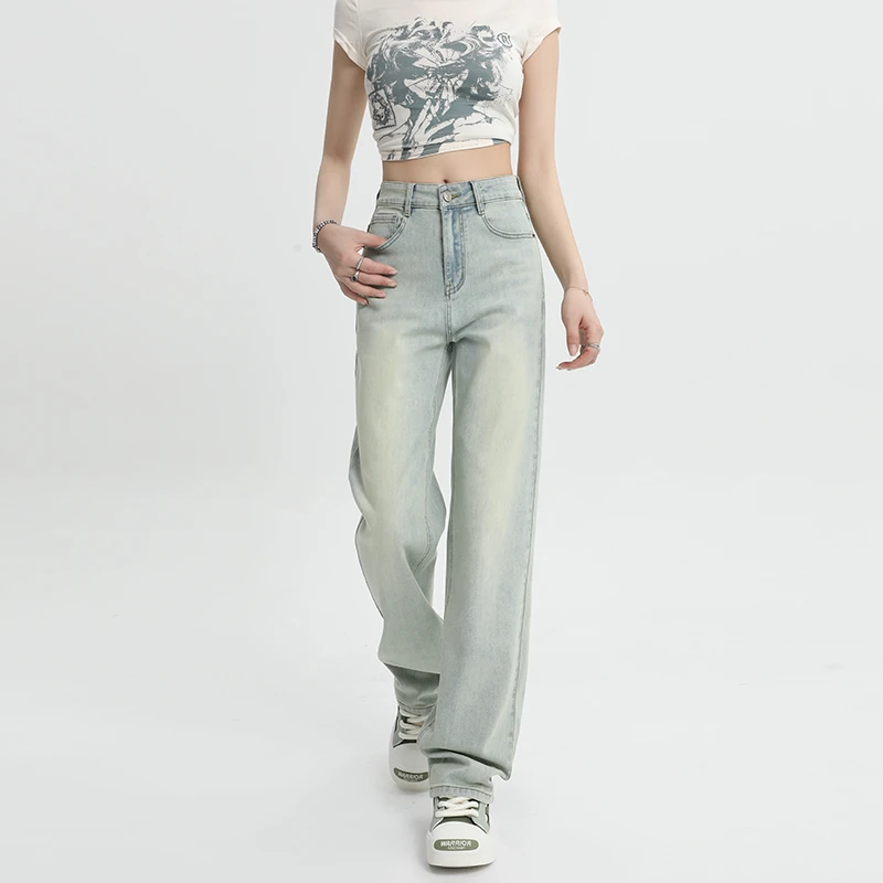 2025年夏季新款柔软舒适莱赛尔天丝弹力窄版直筒牛仔裤女显高显瘦