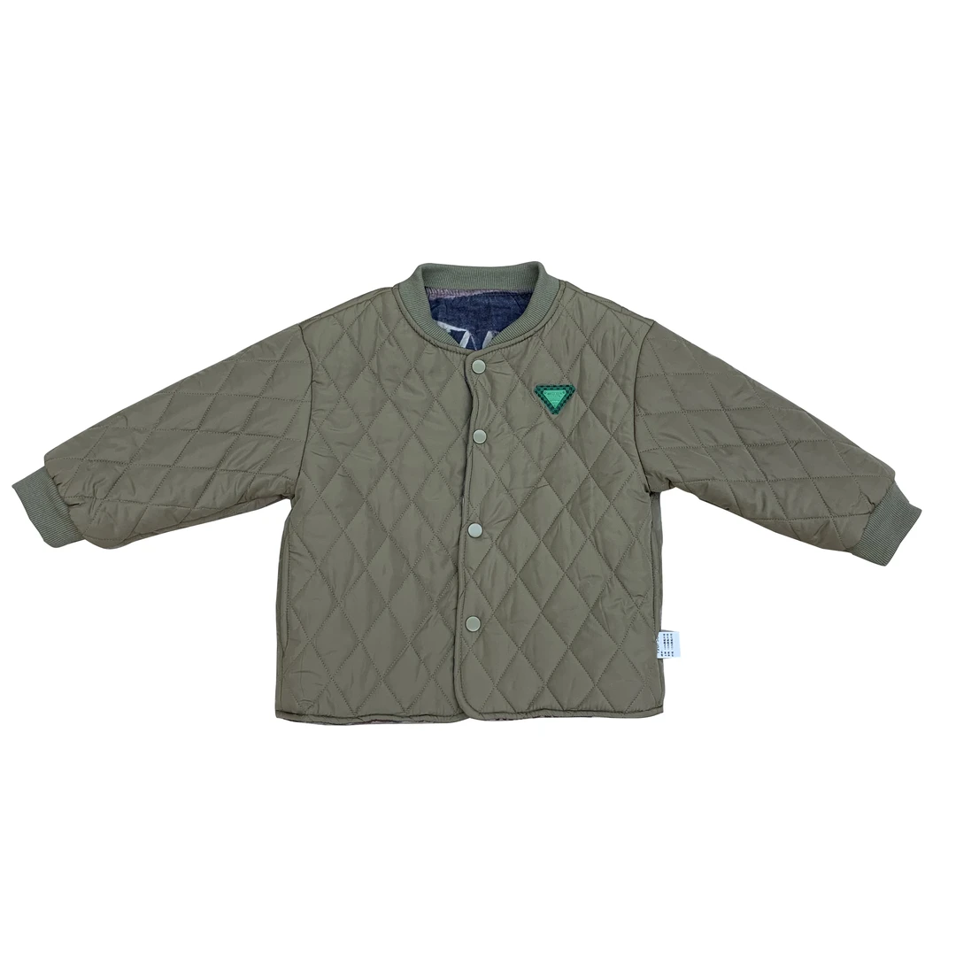 424017男童儿童时尚百搭短款休闲棉服保暖菱形冬季