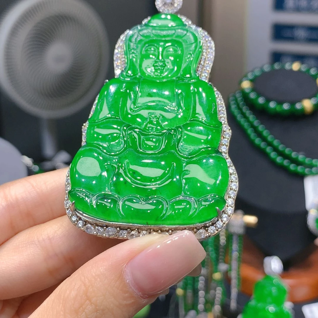 【闪购商品】颈饰银S925镶嵌翡翠5柒姐