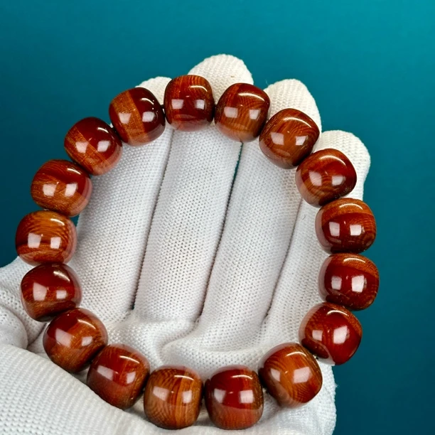 Q2049天然猛犸牙 猪肝红手串 14*13mm支持鉴定 假一罚四