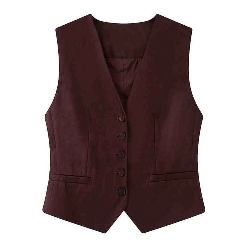 艾诺丝2025夏季新品款时尚无袖马甲背心外套女1516