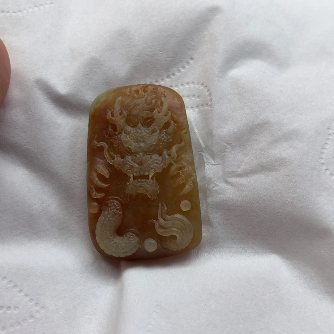 未镶嵌定制翡翠龙牌 毛货 无鉴赏期