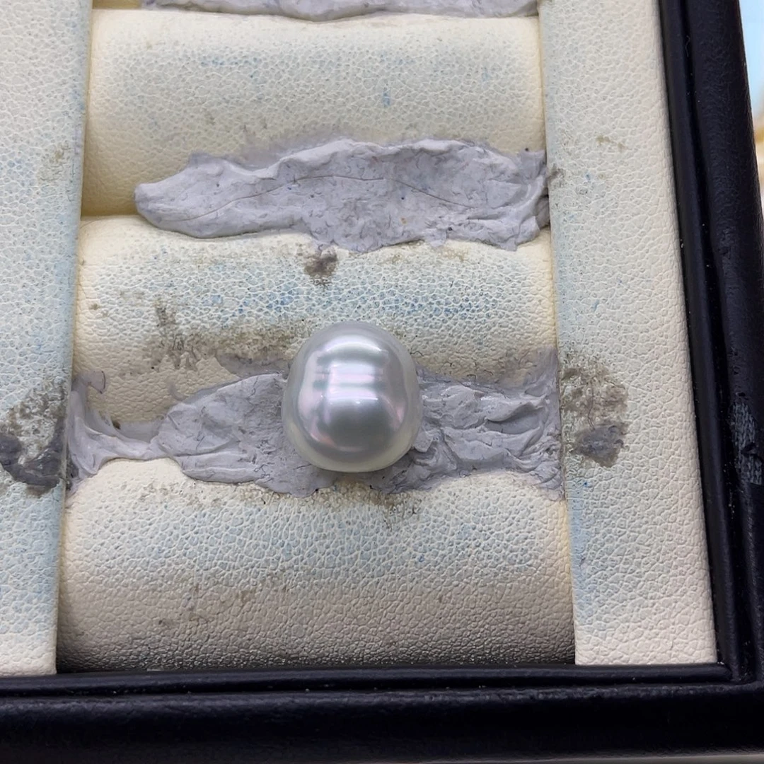 海水珍珠未镶嵌裸珠澳白冷白光葫芦裸珠11-12mm