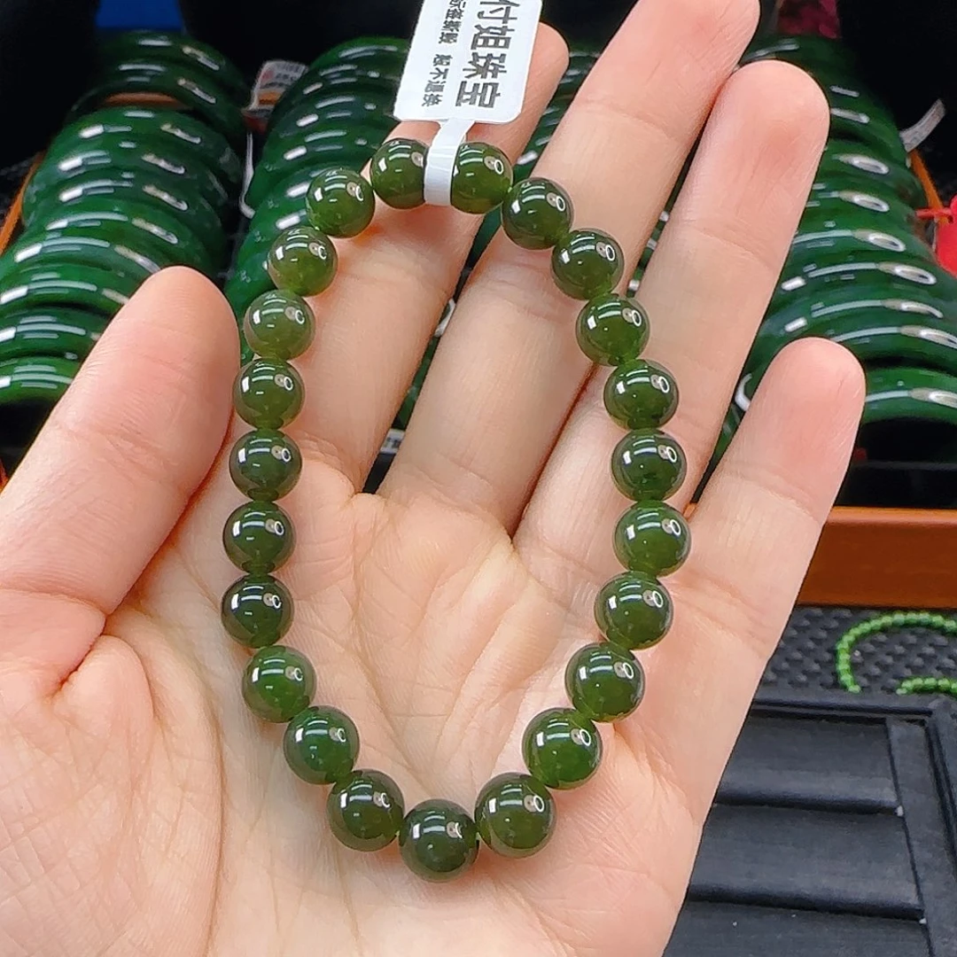 未镶嵌手串和田玉碧玉手串卡8辣