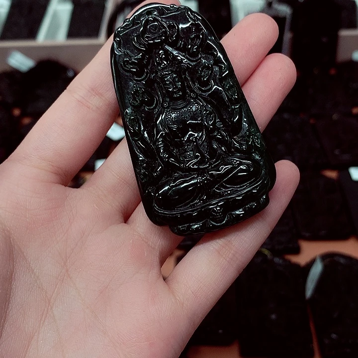 颈饰未镶嵌翡翠天然a货钢琴黑特色题材挂件