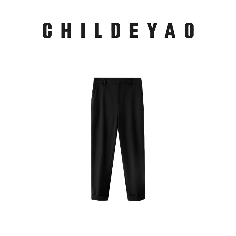 【魅力女人】黑色百搭秋新款女装直筒显瘦休闲裤KZ-070
