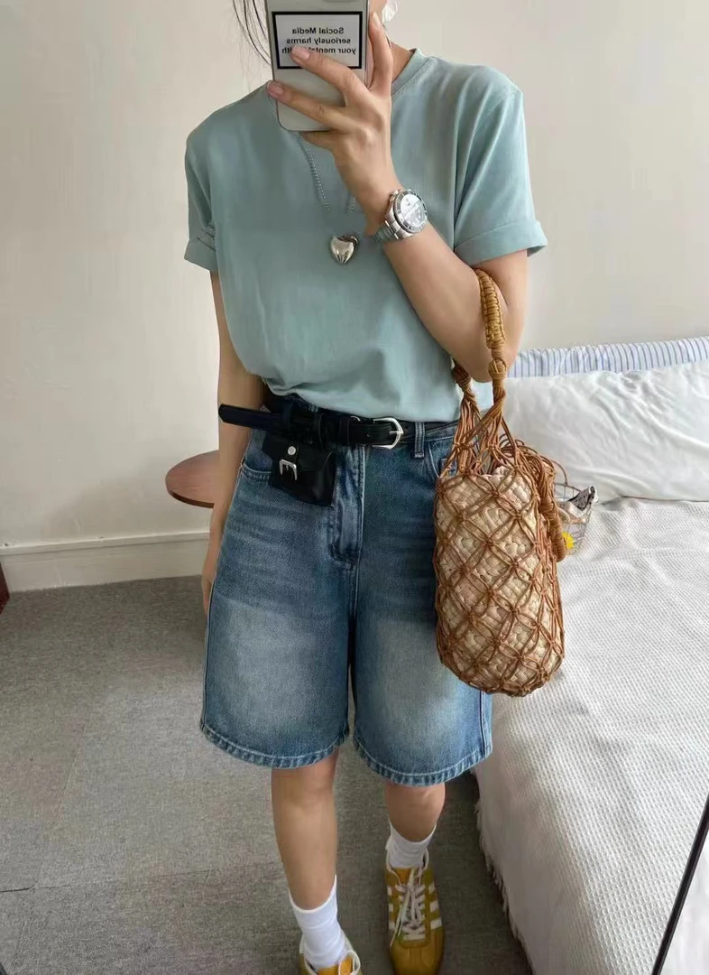 8035牛仔中裤休闲