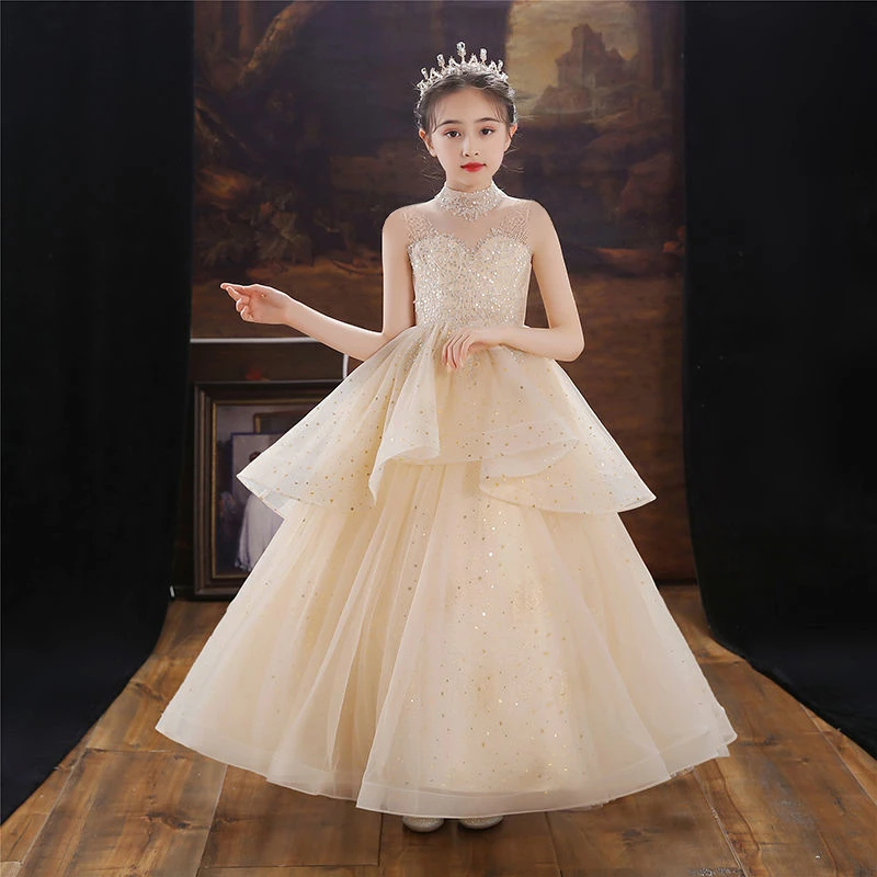 女童高端轻奢小众礼服花童生日公主裙儿童小主持人钢琴演出服夏季