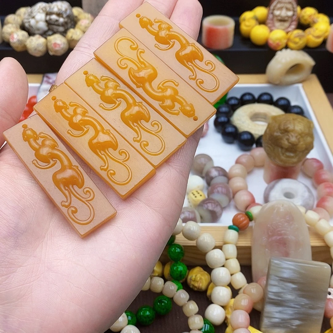 驼骨手串/手链牦牛骨雕刻牌