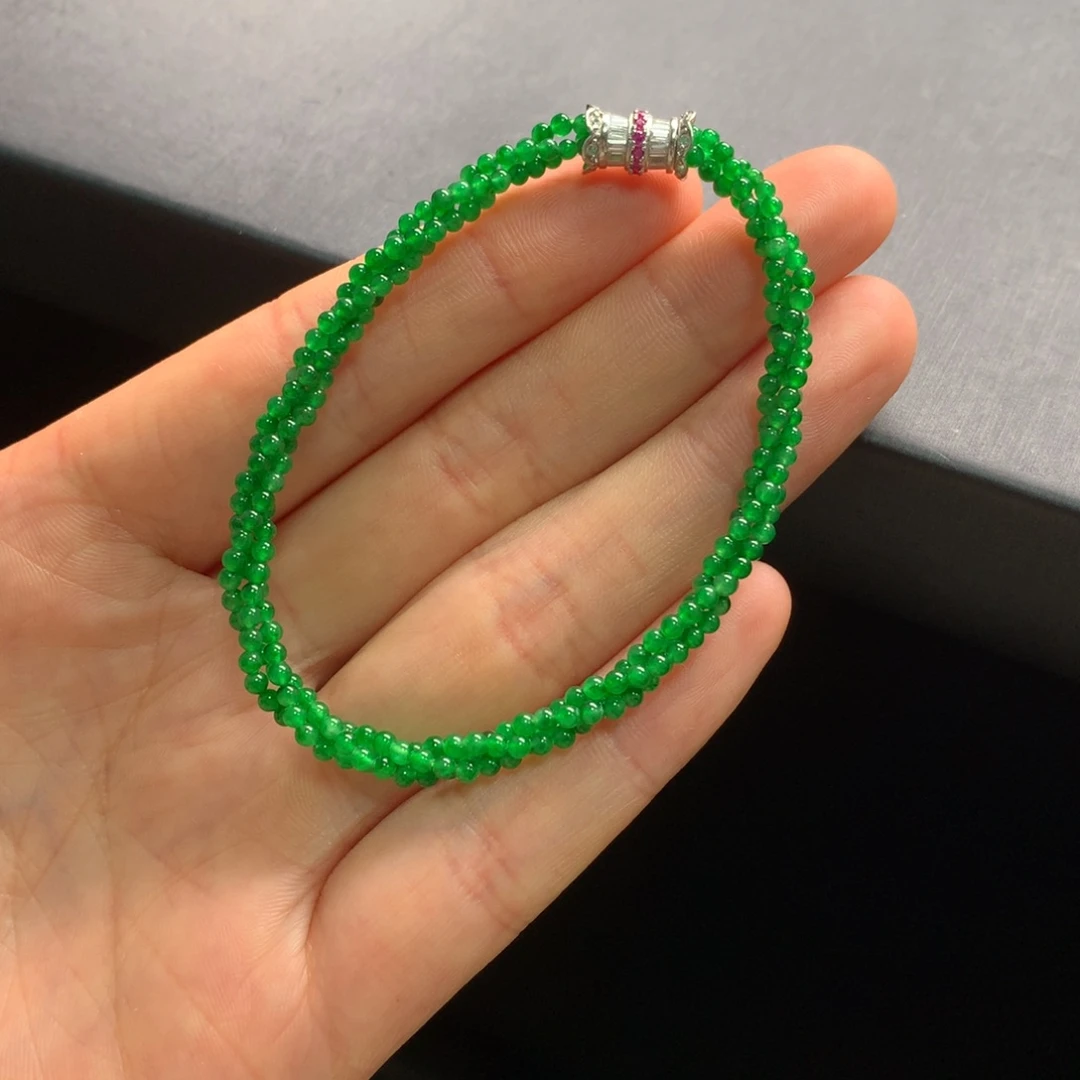 翡翠手链未镶嵌天然缅甸A货翡翠